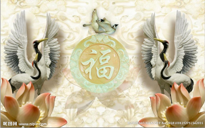 G玉雕福背景墙背