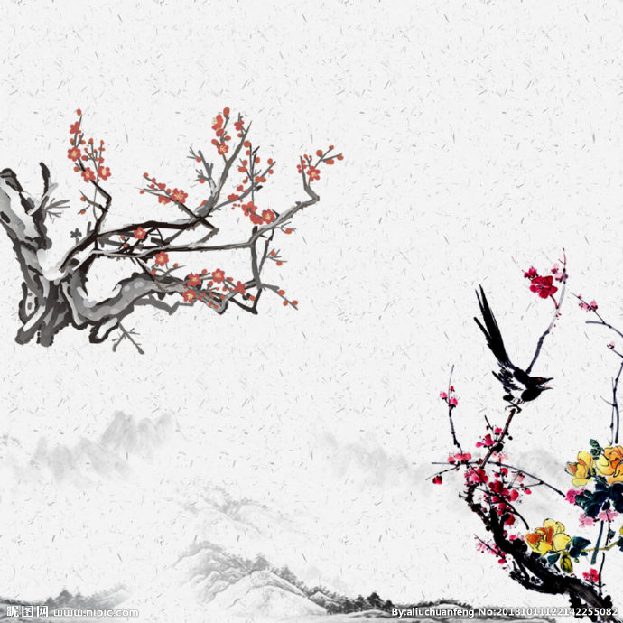 G梅花1背景墙梅