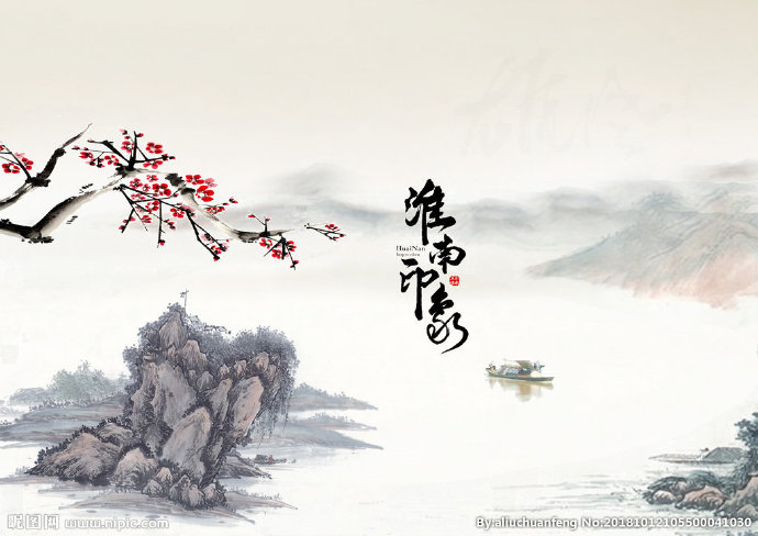 G梅花山水背景墙