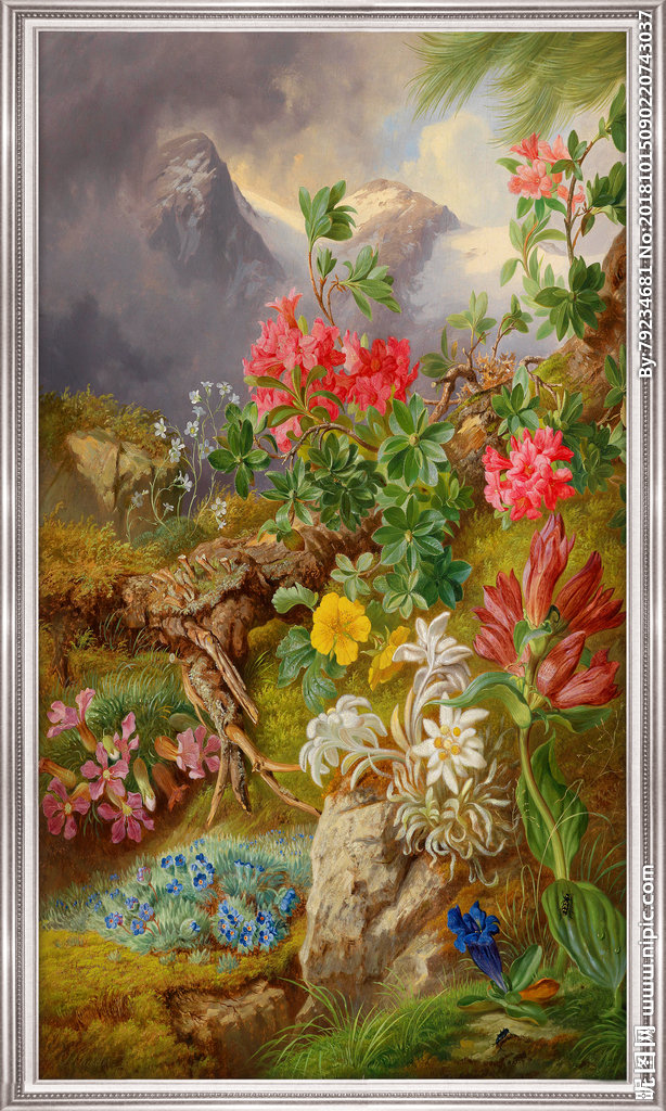 G花鸟植物背景墙