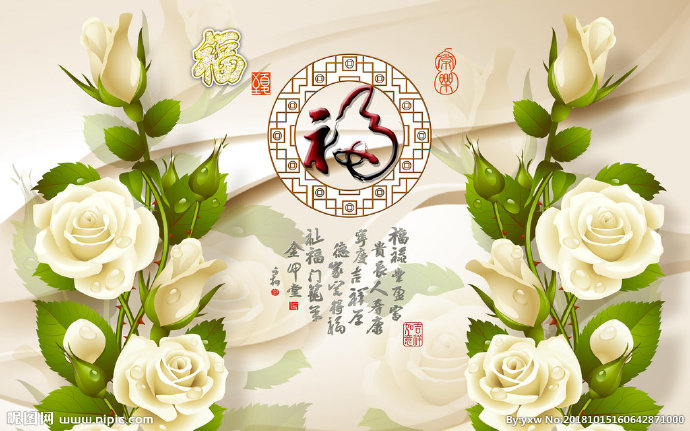G玫瑰背景墙背景