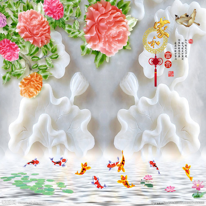 G3d玉雕背景墙