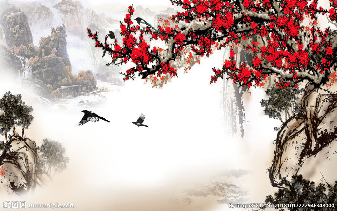 G梅花背景墙梅花