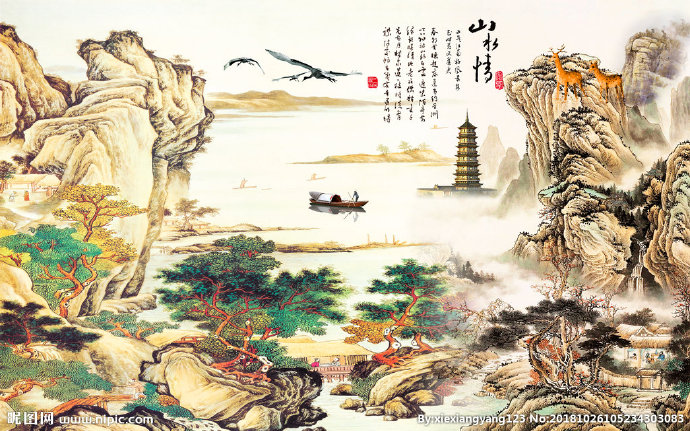 G山水情背景墙背