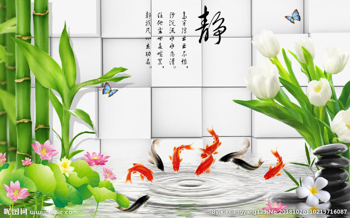 G竹子背景墙竹子