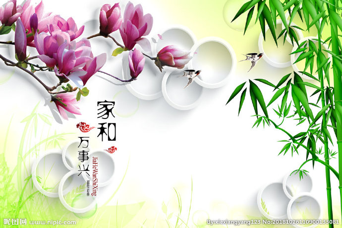G竹子背景墙竹子
