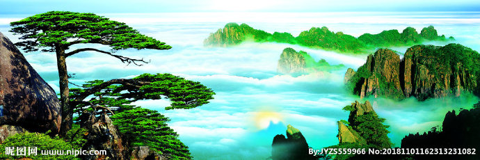 G最美黄山背景墙
