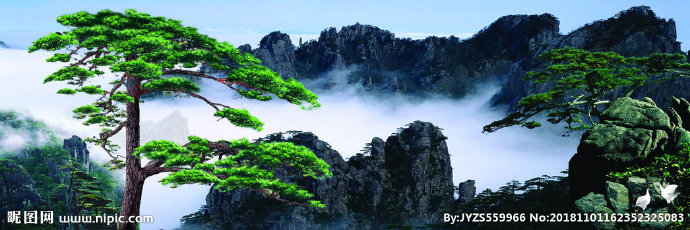 G最美黄山背景墙