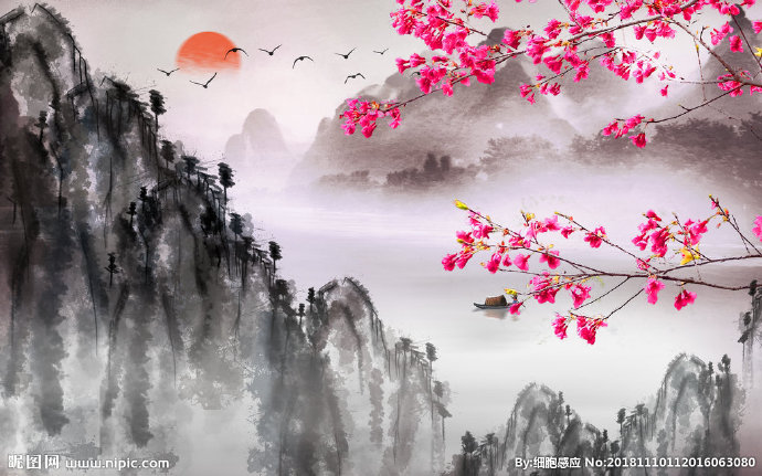 G水墨山水画背景