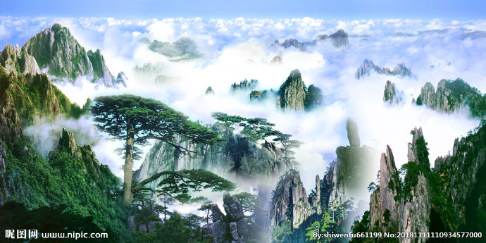 G山水画背景墙背