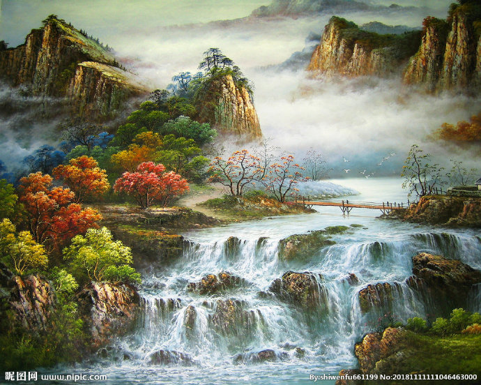 G山水画背景墙背