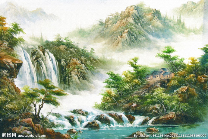G山水画背景墙背
