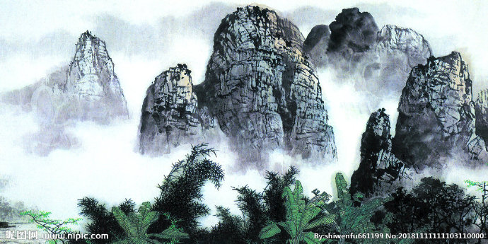 G山水画背景墙背