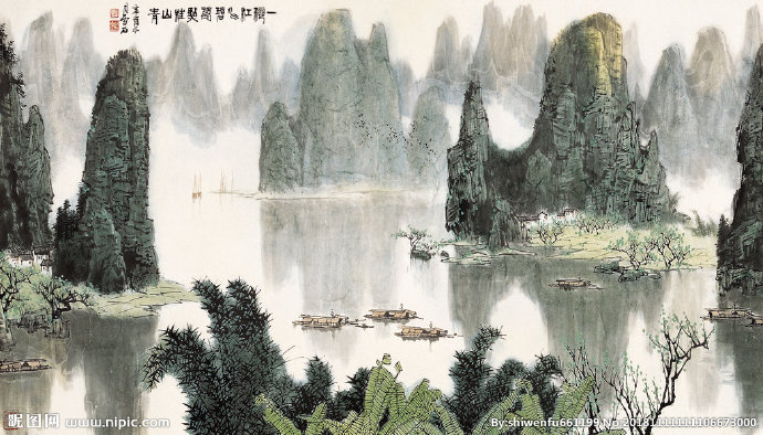 G山水画背景墙背