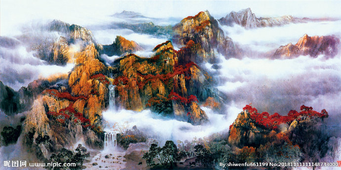 G山水画背景墙背