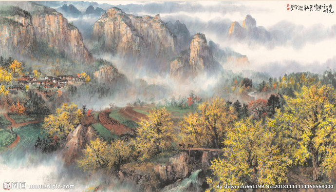 G山水画背景墙背