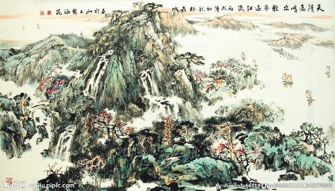 G山水画背景墙背