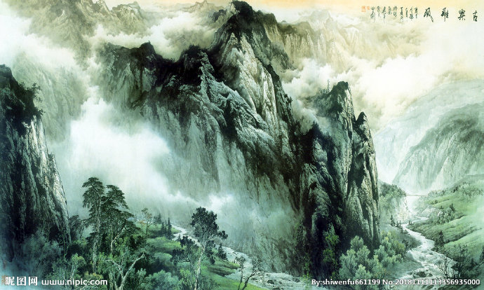 G山水画背景墙背