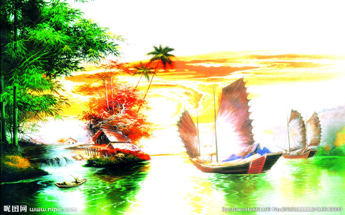G山水画背景墙背
