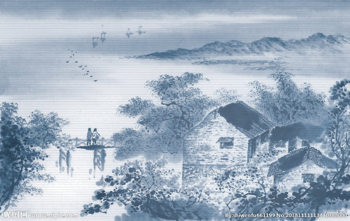 G山水画背景墙背