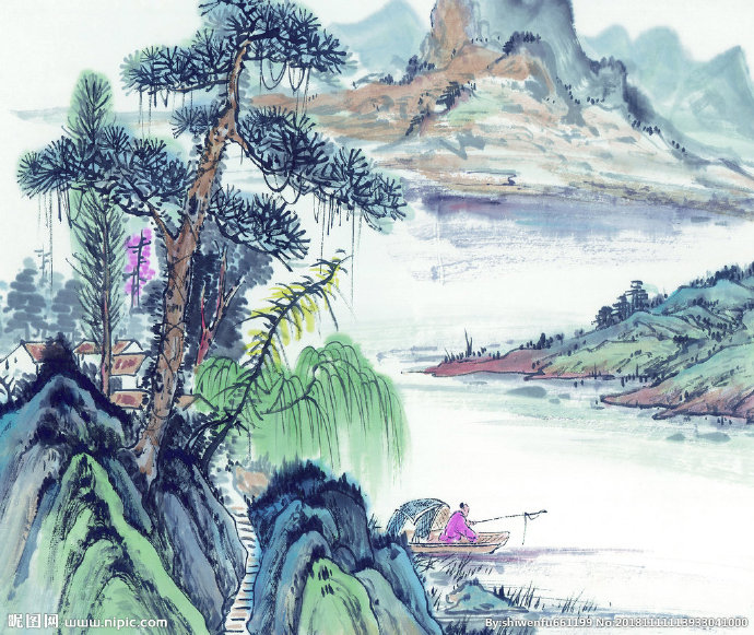 G山水画背景墙背