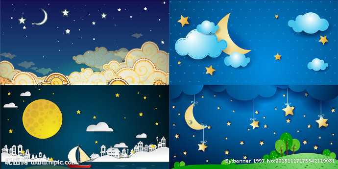 G矢量蓝色夜晚星
