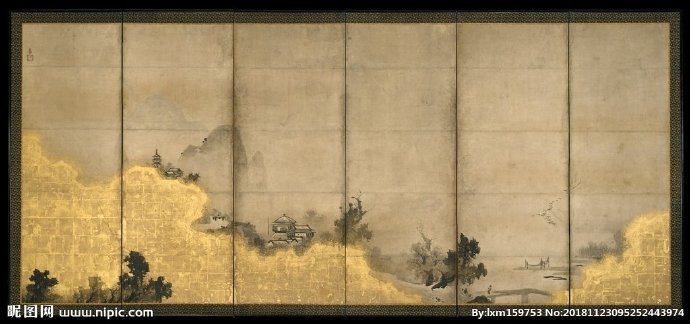 G复古山水画背景