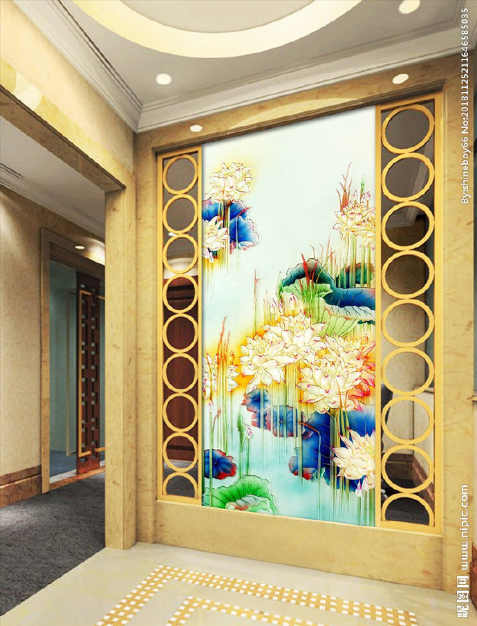 G仿彩荷花玄关莲