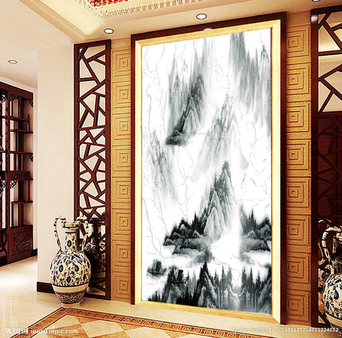 G水墨山水玄关水