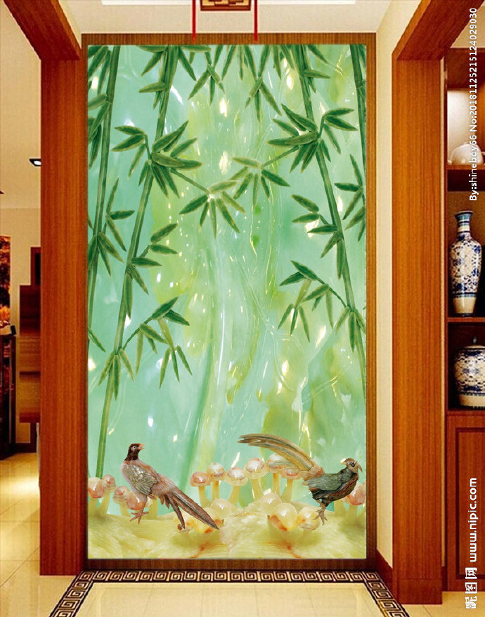 G竹子玉雕彩雕玄