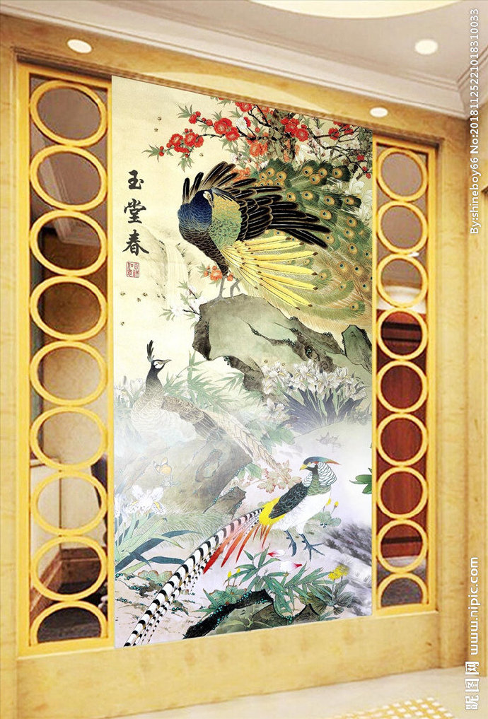 G玉堂春工笔花鸟