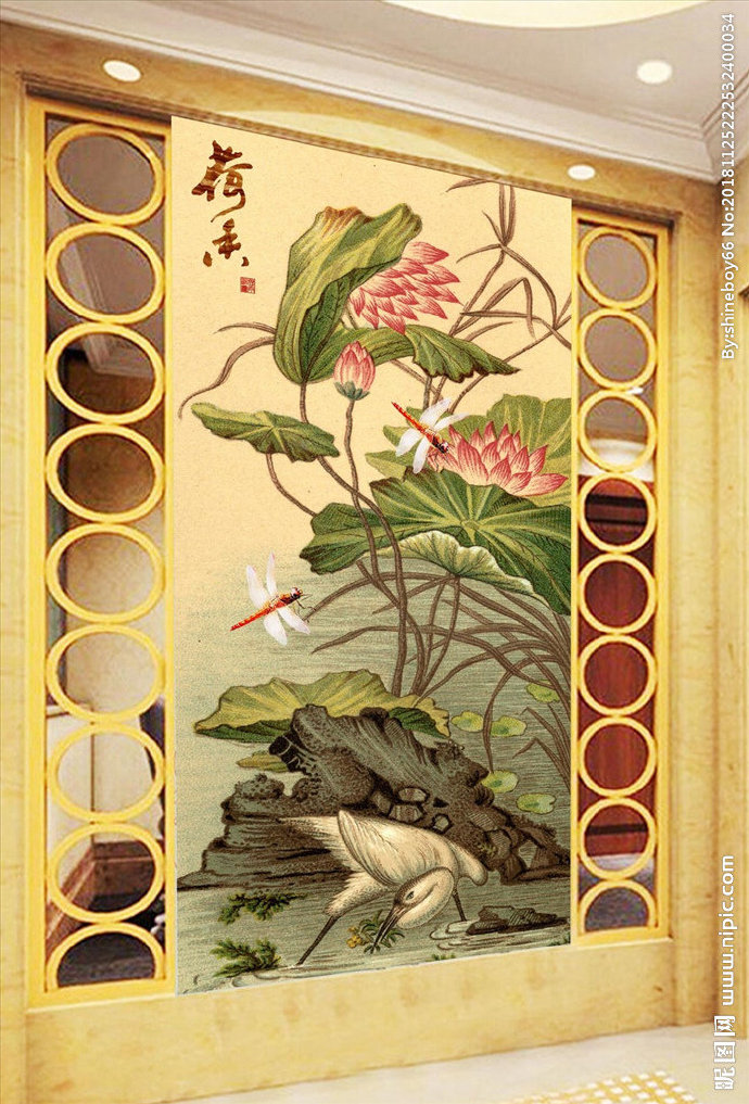 G中国风工笔荷花