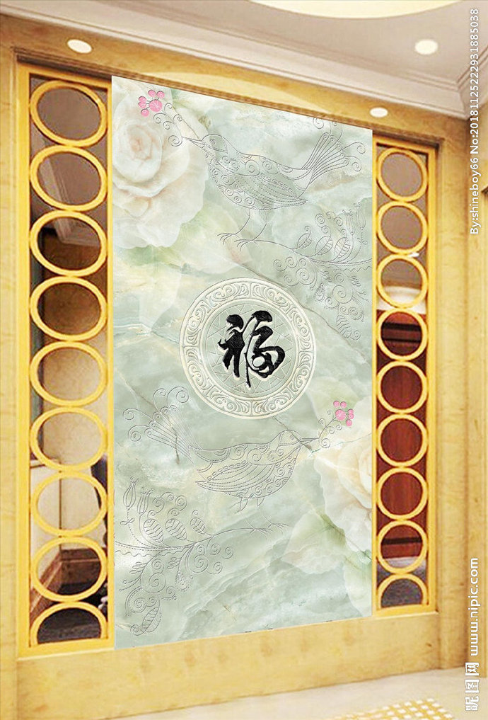 G浮雕花鸟富贵大