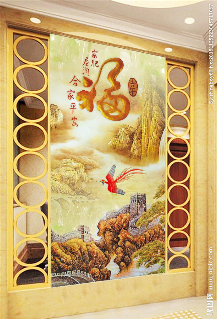 G彩雕山水长城国