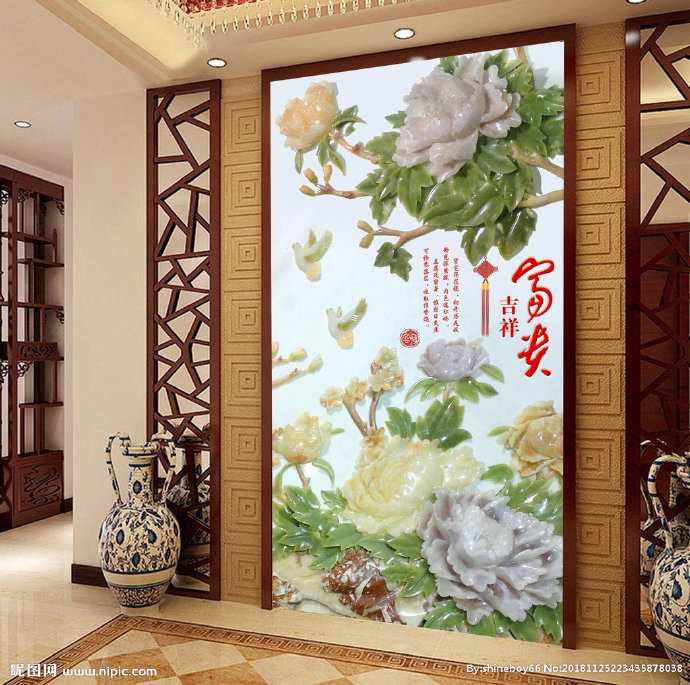 G3D玉雕牡丹花