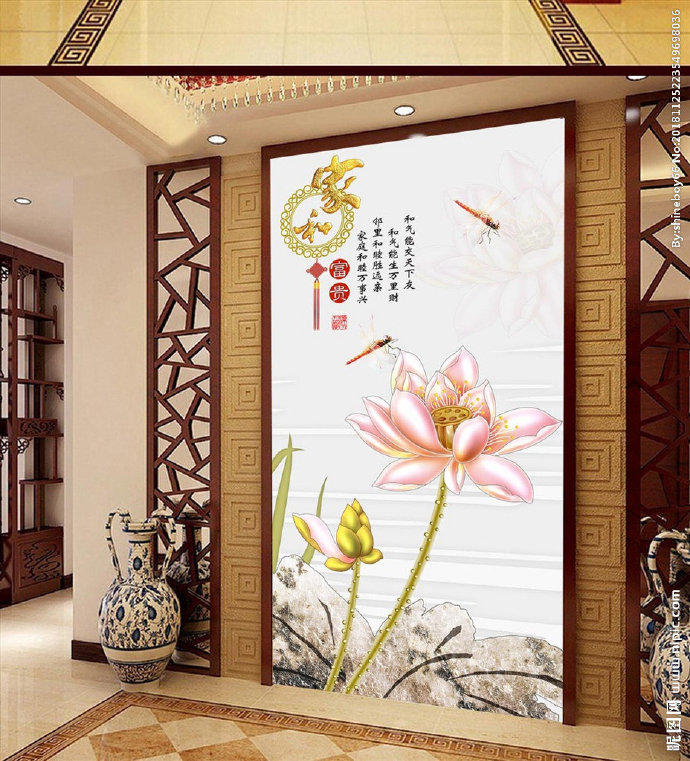 G彩雕荷花家和富