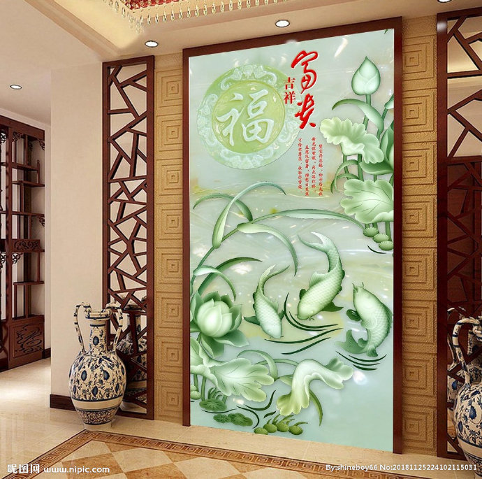 G富贵吉祥玉雕荷