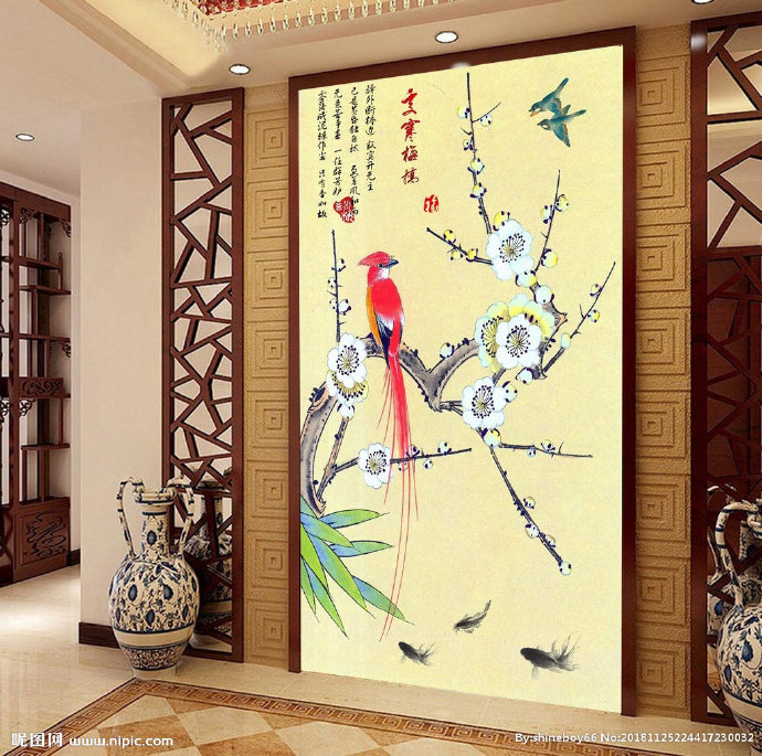 G工笔梅花中式玄