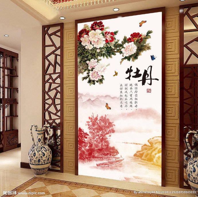 G中国风古典牡丹