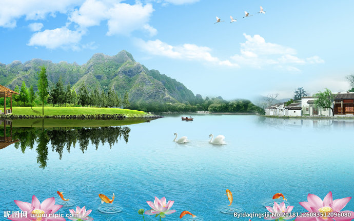 G山水风景背景墙