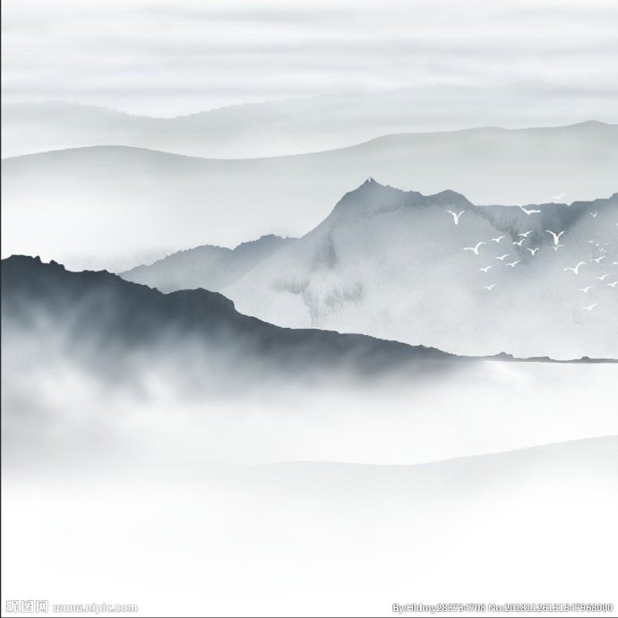 G新中式山水墨背