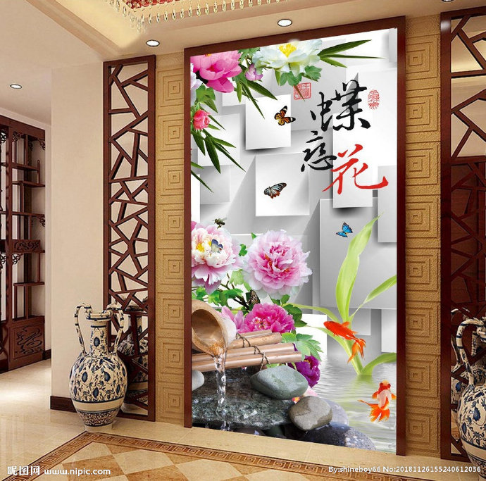 G蝶恋花水中牡丹