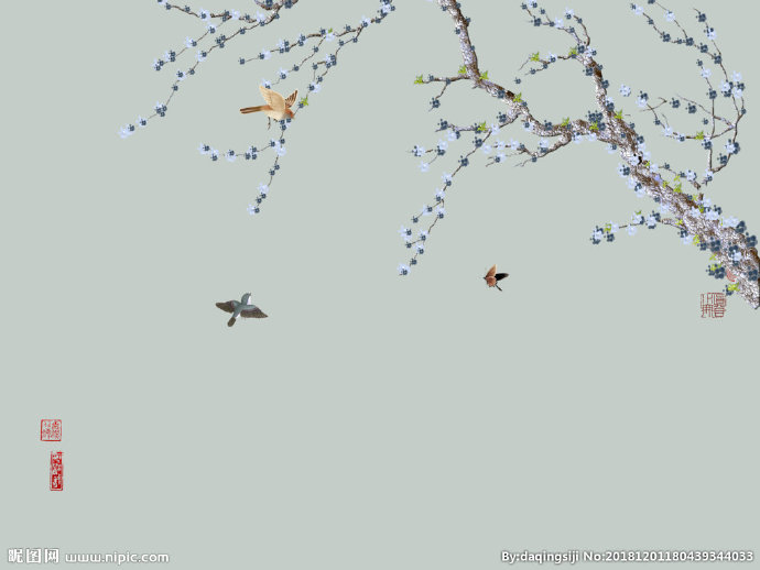 G工笔花鸟背景墙