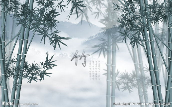 G竹子背景墙背景