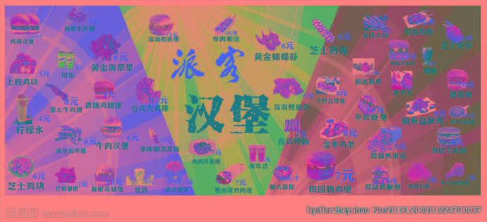 G汉堡价格墙背景