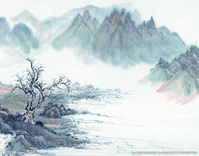 G山水画背景墙背