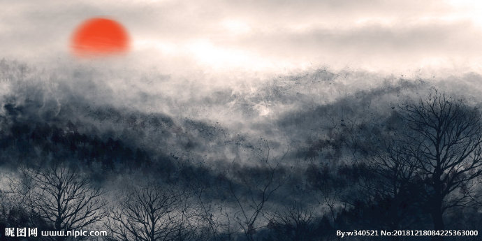 G水墨图背景墙背