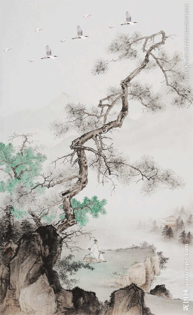 G中式玄关撫琴图