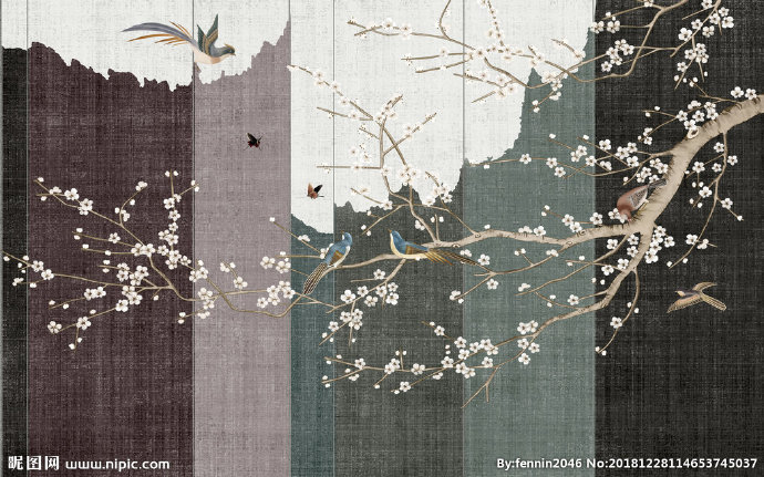 G植物花鸟中国风