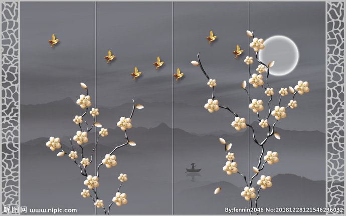 G植物花鸟中国风